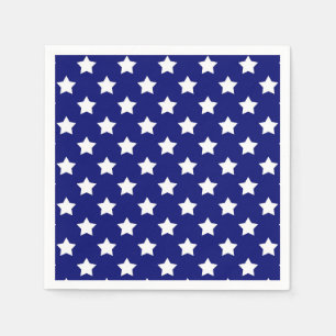 Blue White Stars Pattern Decorative Napkin