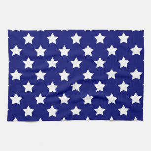 Blue White Stars Pattern Decorative Tea Towel