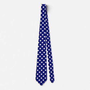 Blue White Stars Pattern Decorative Tie