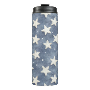 Blue White Stars Thermal Tumbler
