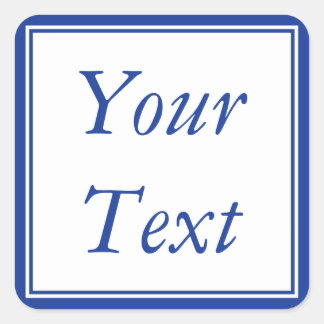 Blue & White Stickers or Labels w/ Custom Text