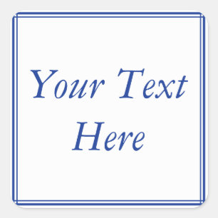 Blue & White Stickers or Labels w/ Custom Text
