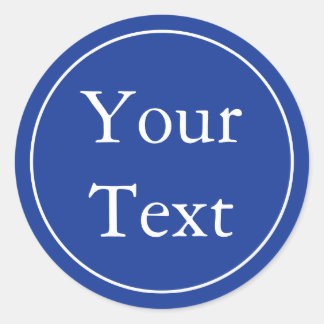 Blue & White Stickers or Labels w/ Custom Text
