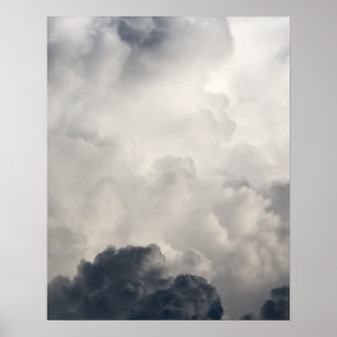 Blue White Storm Cloud Thunder Clouds Storms Poster