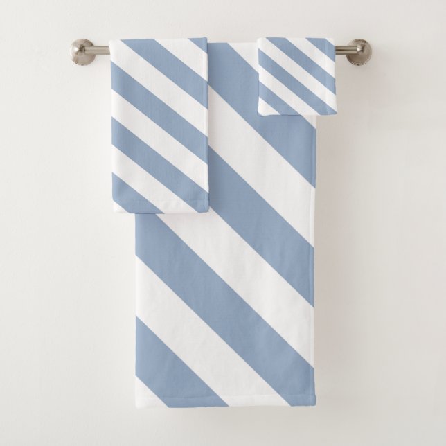 Blue & White Stripe  Bathroom Towel Sets (Insitu)