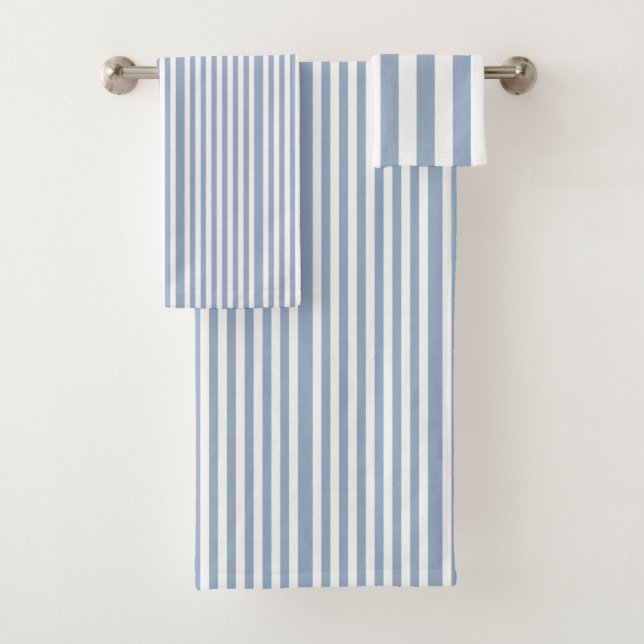 Blue & White Stripe  Bathroom Towel Sets (Insitu)