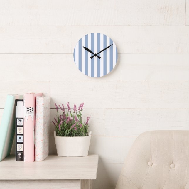 Blue & White Stripe Clock (Reading Room)