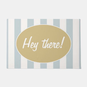 Blue White Stripe Door Mat