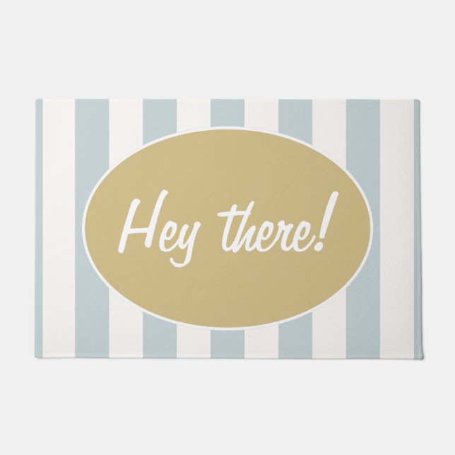 Blue White Stripe Door Mat (Front)