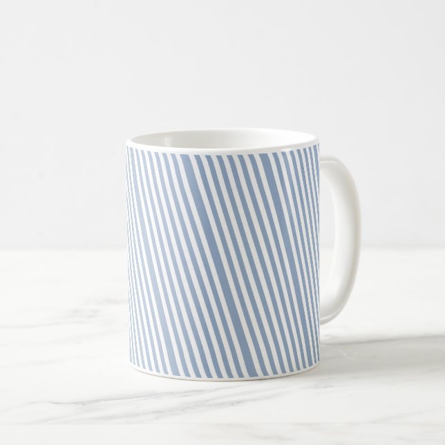 Blue & White Stripe Mug  (Front Right)