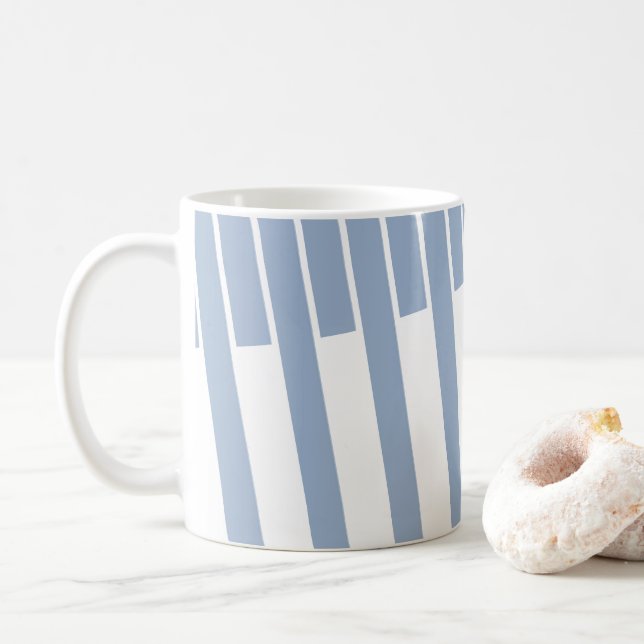 Blue & White Stripe Mug  (With Donut)