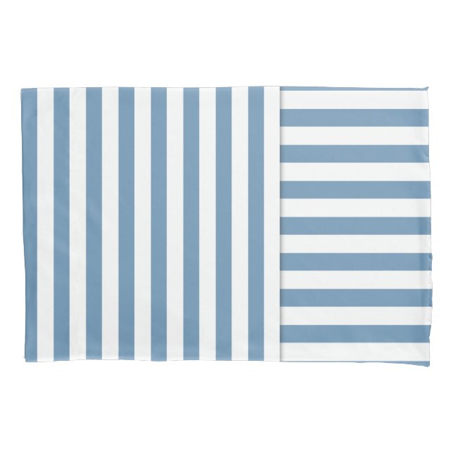 blue white stripe pattern pillowcase (Front)