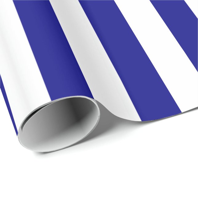 Blue White Stripe Wrapping Paper (Roll Corner)