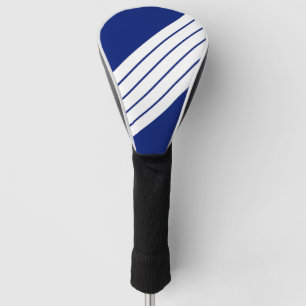 Blue White Striped 70s 80s Classic Retro Stripes Golf Head Cover