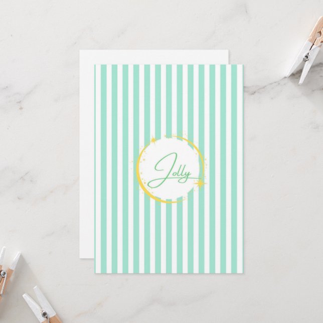 Blue & White Striped Jolly Holiday (Front/Back In Situ)