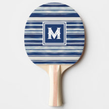 Blue & White Striped Monogram