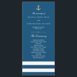 Blue White Striped Nautical Program Rack Cards<br><div class="desc">Customise this Stylish Modern Nautical Wedding Program Cards. Don't forget to personalise the back side too. Dark Blue and white striped design, set as a template for an easy customisation. Blue colour of this design is customisable and can be changed to any other colour, you can change it by changing...</div>