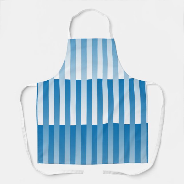 Blue White Striped Pattern Apron (Front)