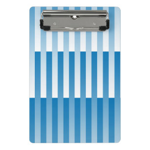Blue White Striped Pattern Mini Clipboard