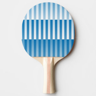 Blue White Striped Pattern Ping Pong Paddle