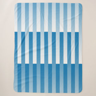 Blue White Striped Pattern Sherpa Blanket