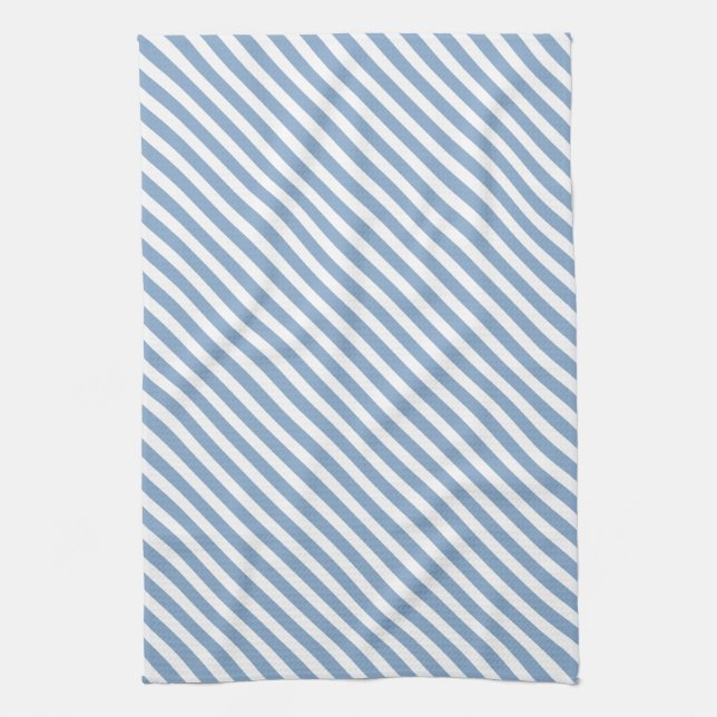 Blue & White Striped Pattern Tea Towel (Vertical)