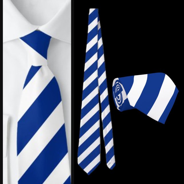 Blue White Striped Pattern          Tie (Creator Uploaded)