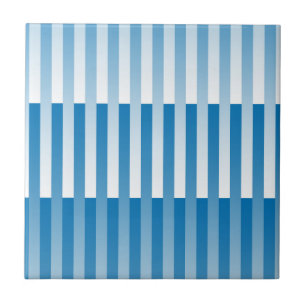 Blue White Striped Pattern Tile