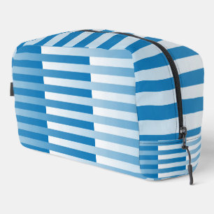 Blue White Striped Pattern Toiletry Bag