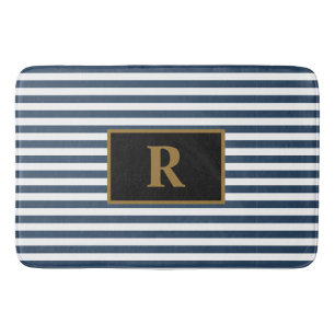 Blue/White Stripes Bath Mat