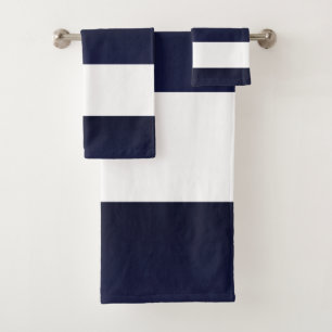 Blue White Stripes Bath Towel Set