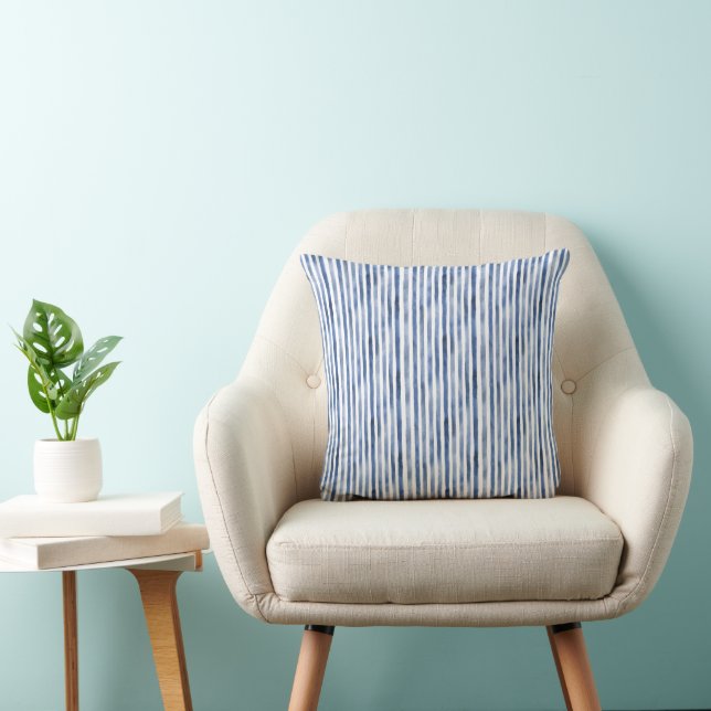 Blue White Stripes Birthday  Cushion (Chair)