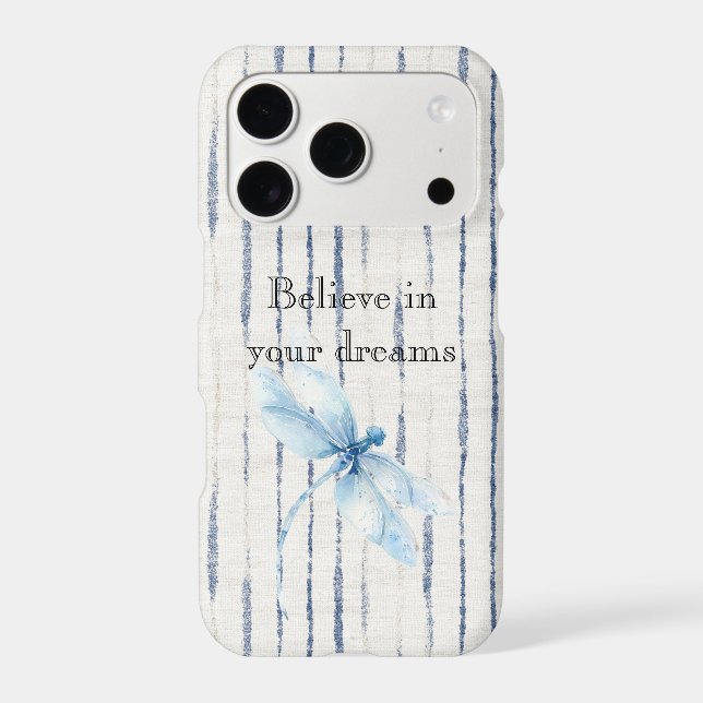 Blue White Stripes Dragonfly Believe (Back)