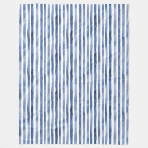 Blue White Stripes Fleece Blanket