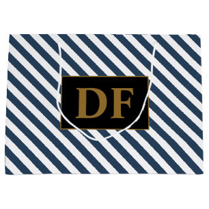 Blue/White Stripes Large Gift Bag