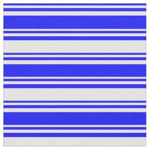 Blue & White Stripes/Lines Pattern Fabric