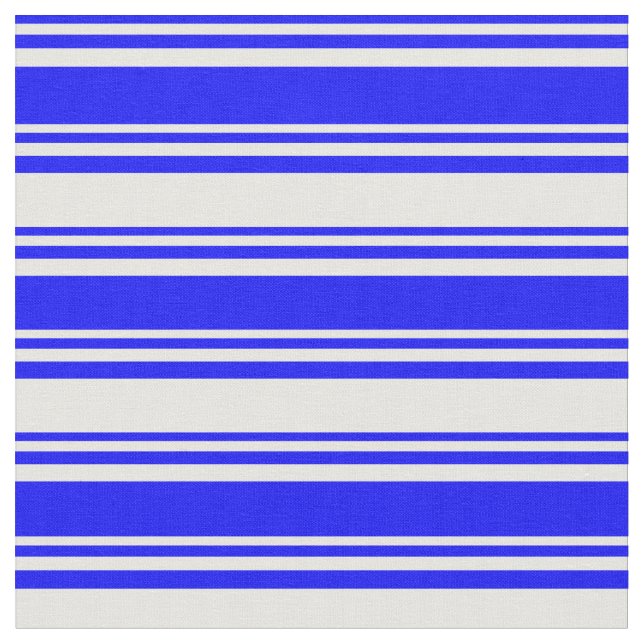 Blue & White Stripes/Lines Pattern Fabric (Close Up)