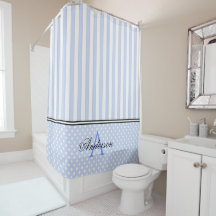 Blue & White Stripes Monogram