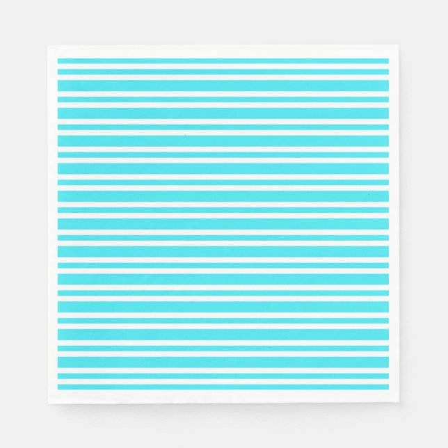 Blue White Stripes Pattern Napkin (Front)