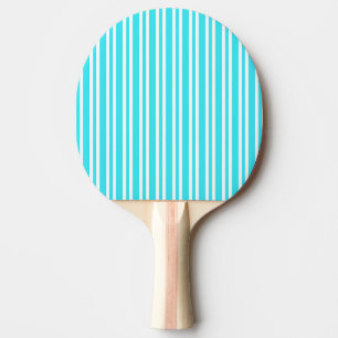Blue White Stripes Pattern Ping Pong Paddle