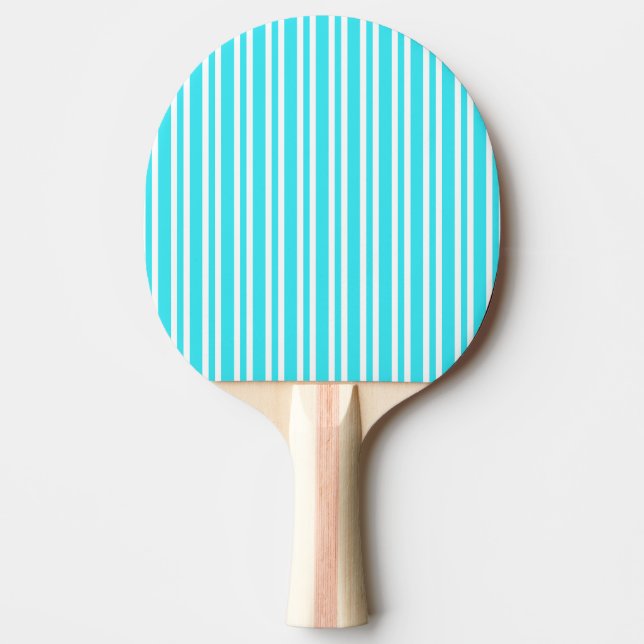 Blue White Stripes Pattern Ping Pong Paddle (Front)