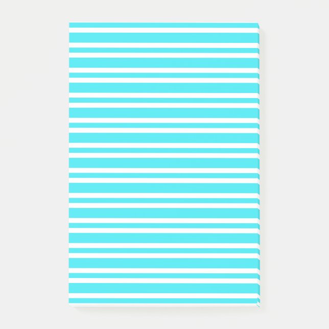 Blue White Stripes Pattern Post-it Notes (Front)
