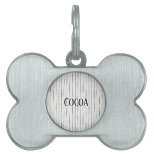 Blue White Stripes Pet ID Tag
