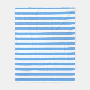 Blue White Stripes Template Decorative Medium Fleece Blanket