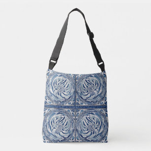 Blue White Swirl Pattern 02 Crossbody Bag