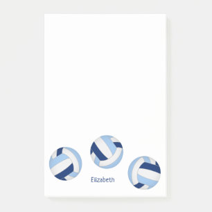 blue white team colors volleyball athlete post-it notes