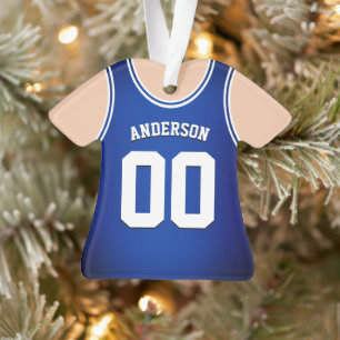 Blue & White Team Colours Basketball Tank Ornament