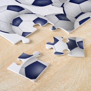 blue white team colours girls boys soccer jigsaw puzzle