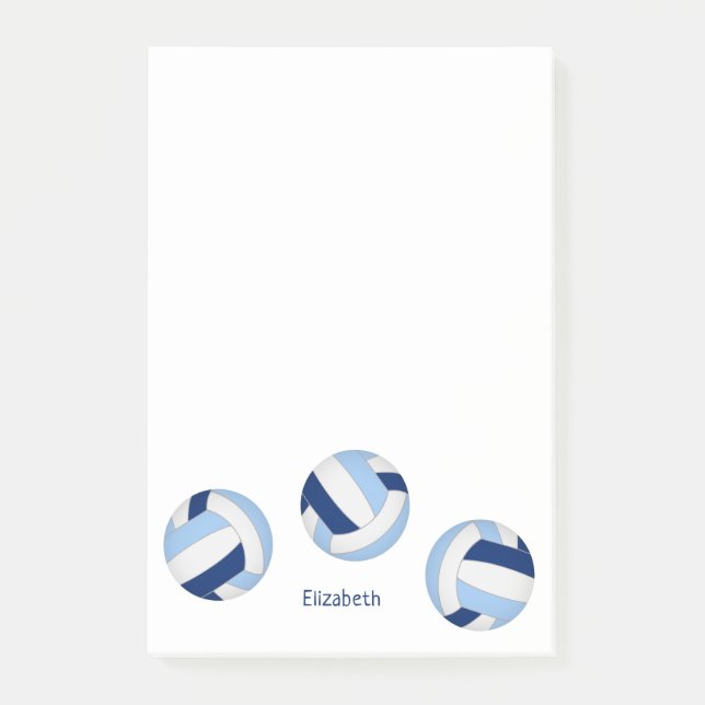 blue white team colours volleyball athlete post-it notes (Front)