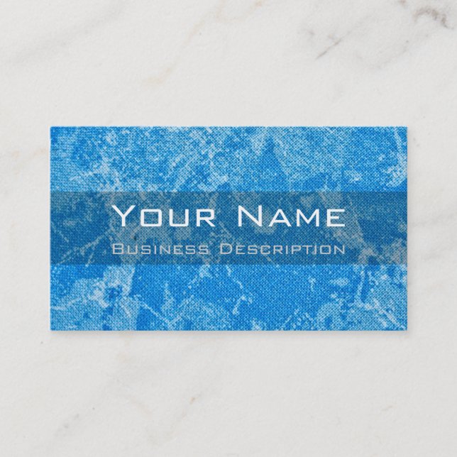 Blue-white texture Business Card (Front)